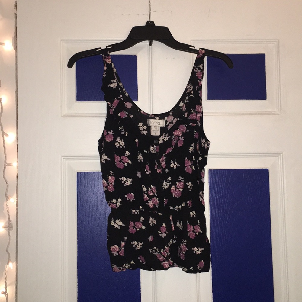 Floral dress shirt, blouse.